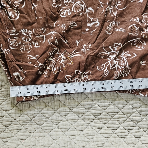 George Skirt Size 12 Aline Brown White Floral Sweet Skirt EUC - Picture 7 of 7